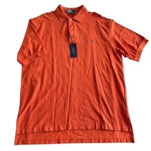 NWT Polo Ralph Lauren Mesh Polo Shirt Men's XLT Orange Short Sleeve Big Tall